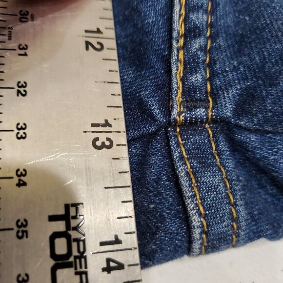 Levi Strauss Signature Jeans Women Size 18 Blue Stretch Denim Boyfriend Cuffs - Picture 13 of 14